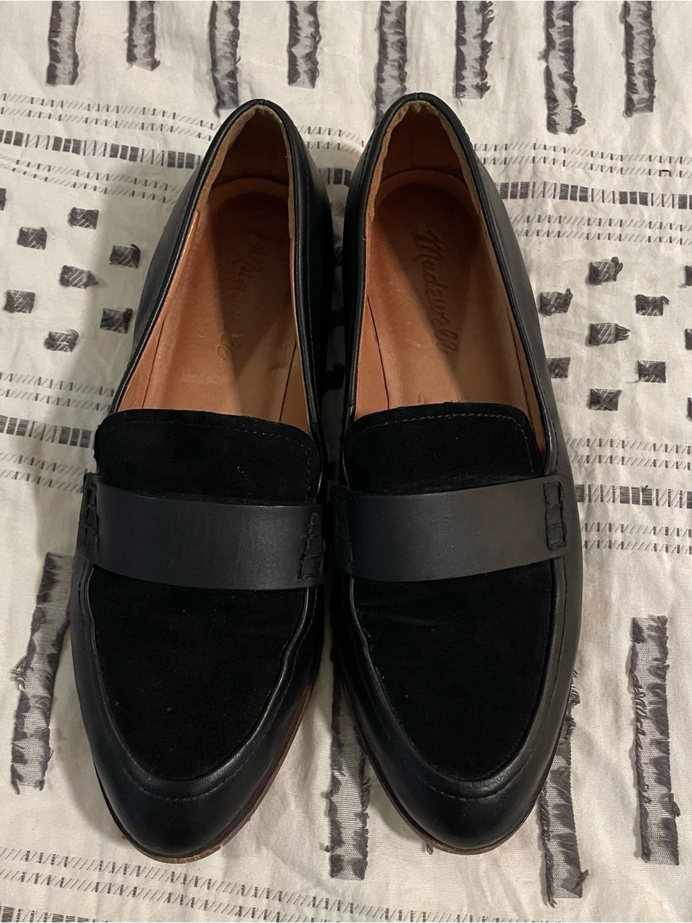 Madewell Black Leather & Suede Loafers - Picture 2 of 3
